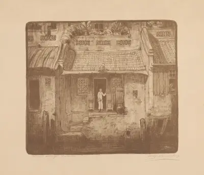 Chineesch buurtje. Batavia av Wijnand Otto Jan Nieuwenkamp
