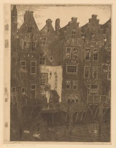 Grachten i Dordrecht av Wijnand Otto Jan Nieuwenkamp