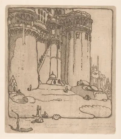 Ett palats vid Ganges, Benares av Wijnand Otto Jan Nieuwenkamp