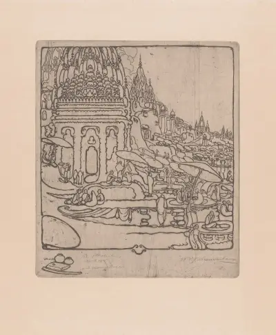 Ett tempel vid Ganges av Wijnand Otto Jan Nieuwenkamp