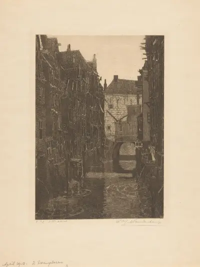 Huizen aan de Voorstraatshaven in Dordrecht, 1897 – nr 1 av Wijnand Otto Jan Nieuwenkamp