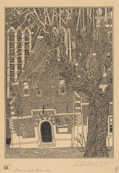 Ingången till Grote eller Sint-Nicolaaskerk i Monnickendam av Wijnand Otto Jan Nieuwenkamp