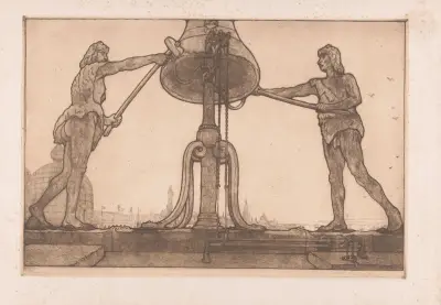 Klokkenspelers op de Torre dell’Orologio in Venetië av Wijnand Otto Jan Nieuwenkamp