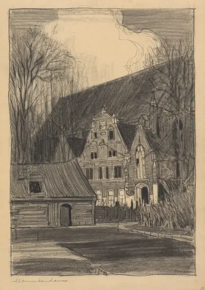 Norra sidan av Grote of Sint-Nicolaaskerk i Monnickendam av Wijnand Otto Jan Nieuwenkamp