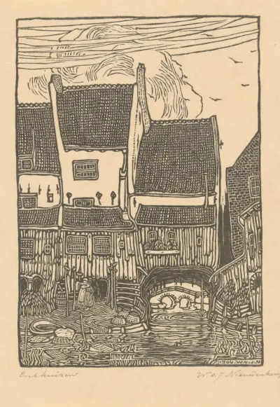 Gamla hus, Enkhuizen av Wijnand Otto Jan Nieuwenkamp