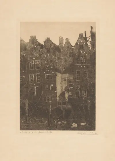 Gamla hus i Dordrecht av Wijnand Otto Jan Nieuwenkamp