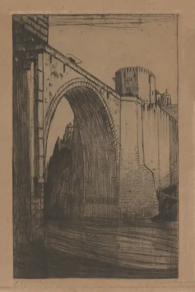 Alcántarabron över Tajo i Toledo av Wijnand Otto Jan Nieuwenkamp