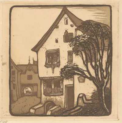 Straat in een stad aan de Moezel von Wijnand Otto Jan Nieuwenkamp