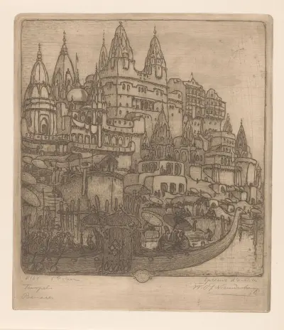 Tempels, Benares av Wijnand Otto Jan Nieuwenkamp