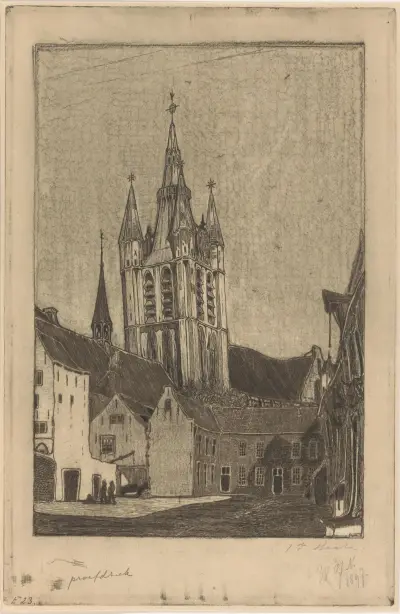 Tornet i Oude Kerk i Delft av Wijnand Otto Jan Nieuwenkamp