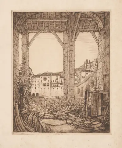 Två sägande män i en verkstad i Verona av Wijnand Otto Jan Nieuwenkamp