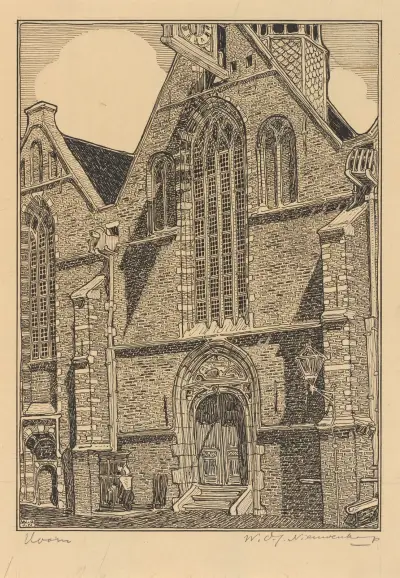 Västra fasaden av Noorderkerk i Hoorn av Wijnand Otto Jan Nieuwenkamp