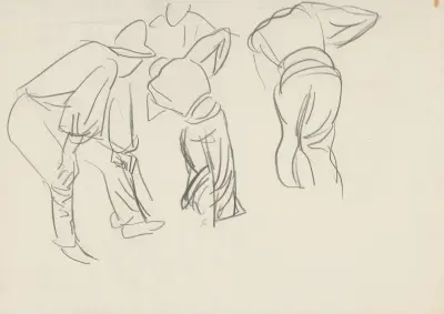 Figurstudier (män i arbete) av Ján Novák