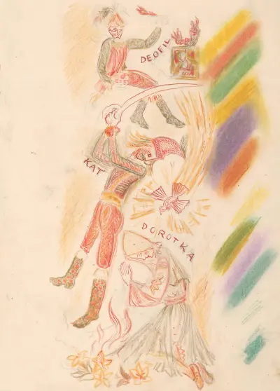 Illustration av legenden om Sankta Dorotea III av Ján Novák