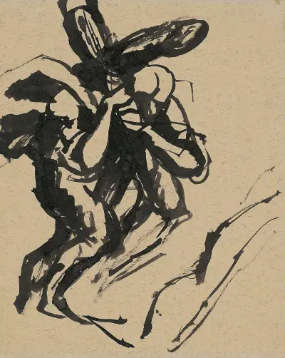 Old Man with a Cross on his Shoulder av Ján Novák