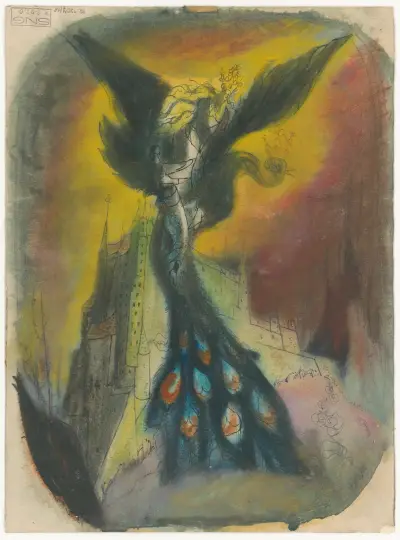 Princess Abducted by a Monster with a Peacock Tail av Ján Novák