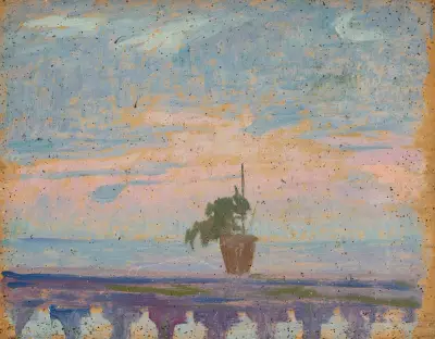 Balkongräcke med blomkrukor av Jan Rembowski