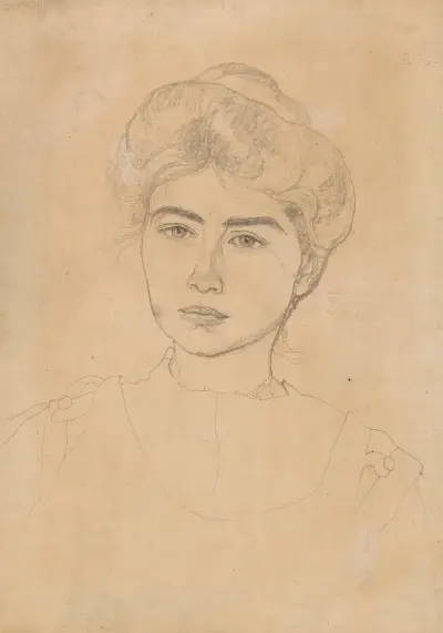 Portrait of a young woman av Jan Rembowski
