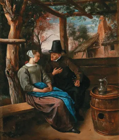 En friare med en ung kvinna av Jan Steen