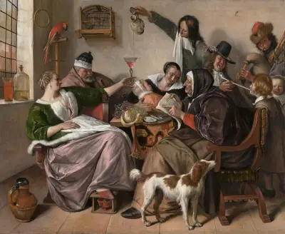 As the Old Sing,So Pipe the Young av Jan Steen
