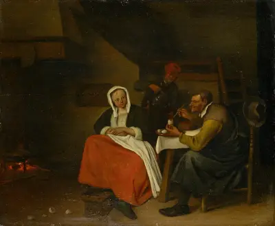 Bonde som äter ägg av Jan Steen