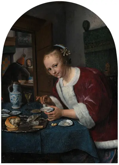 Girl Eating Oysters av Jan Steen