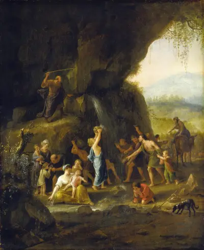 Mose slår vatten ur klippan av Jan Steen