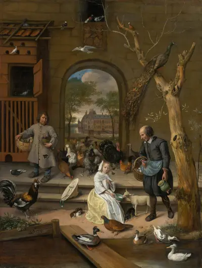 Portrait of Jacoba Maria van Wassenaer (1654-1683),known as ‘The Poultry Yard’ av Jan Steen