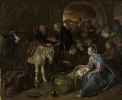 The adoration of the shepherds av Jan Steen