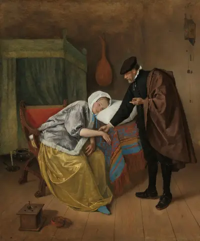 Den sjuka kvinnan av Jan Steen