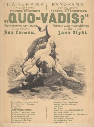 Panorama över Henryk Sienkiewiczs 'Quo Vadis' av Jan Styka