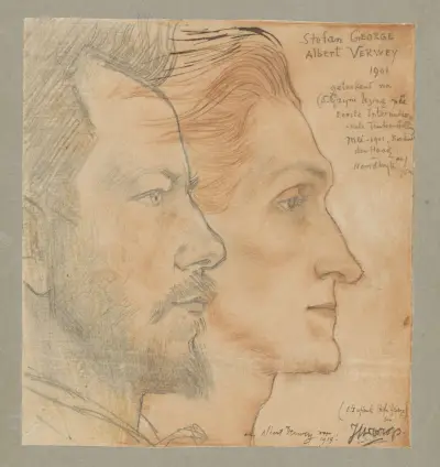 Portraits of Albert Verwey and Stefan George, Jan Toorop