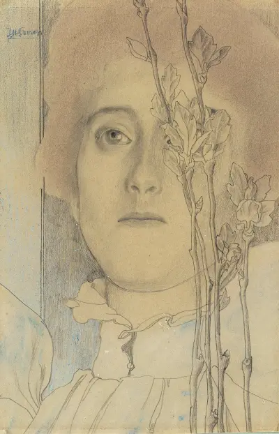 Porträtt av en okänd kvinna av Jan Toorop