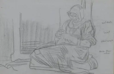 Handarbetande kvinna vid ett fönster av Jan Veth