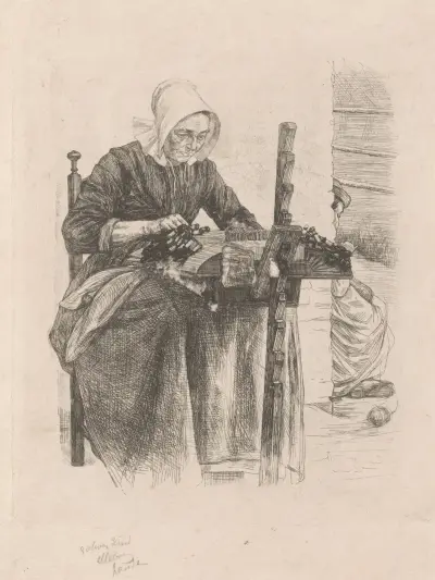 Kantwerkster te ‘s Gravemoer, Jan Veth