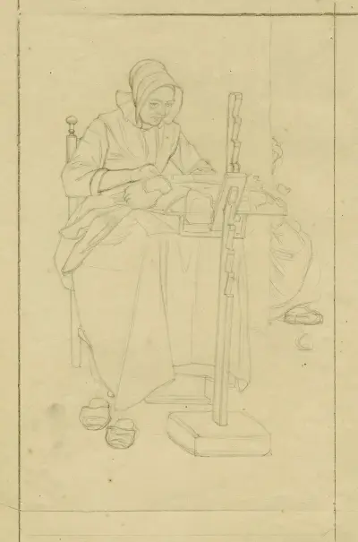 Kantwerkster te ‘s Gravenmoer, Jan Veth