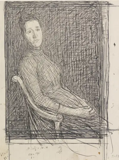 Portret van Anna Dorothea Veth-Dirks, zittend naar rechts von Jan Veth