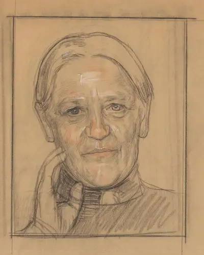 Porträtt av Barendina Hermina Muhring av Jan Veth