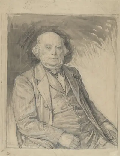 Porträtt av pastor A.J.P. Oort av Jan Veth
