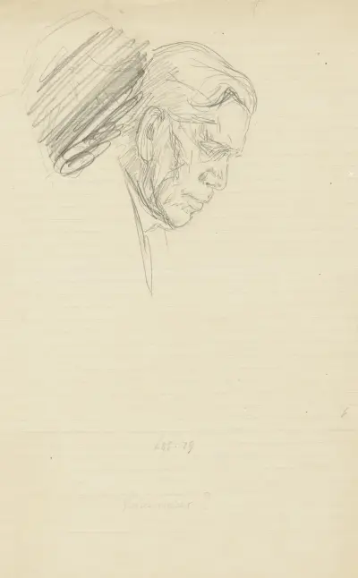 Portret van een man, naar rechts von Jan Veth