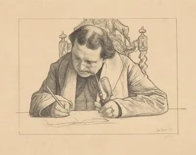 Porträtt av skrivande Abraham Kuyper av Jan Veth