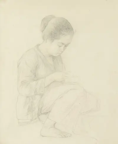 Portret van Toeloes av Jan Veth