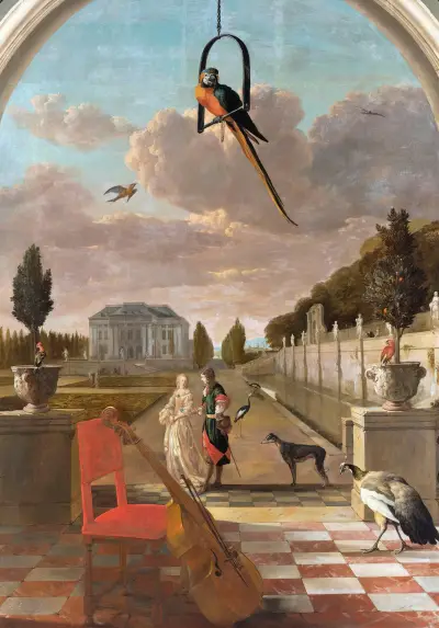 Park with Country House av Jan Weenix