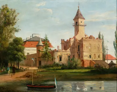 View of the castle in Radziejowice av January Suchodolski