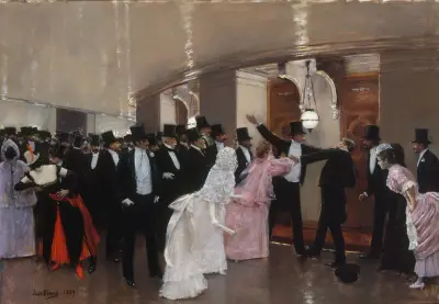 Gräl i Operans korridorer av Jean Béraud