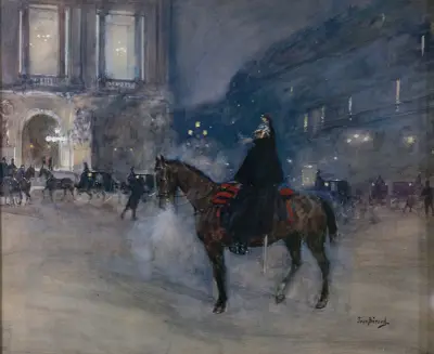 Operafasaden en galakväll av Jean Béraud