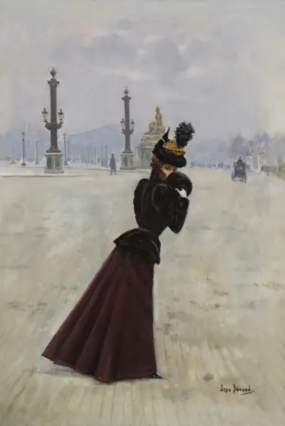 Ung kvinna, Place de la Concorde av Jean Béraud
