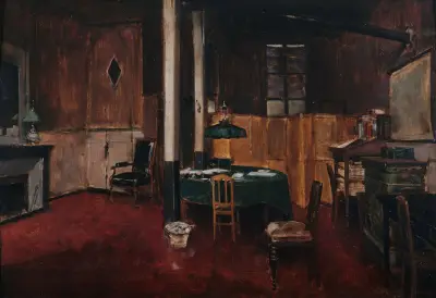 Redaktionssalen på Journal des débats av Jean Béraud