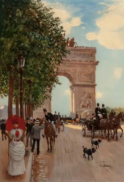 L’Arc de Triomphe, Champs-Elysées av Jean Béraud