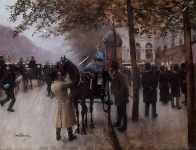 Le boulevard des Capucines, le soir, devant le Café Napolitain av Jean Béraud